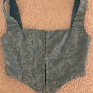 Princess Polly Sky Blue Patterned Top